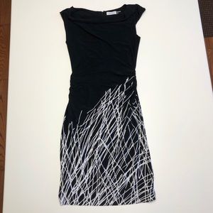 Calvin Klein Black & White Sheath Cocktail Dress